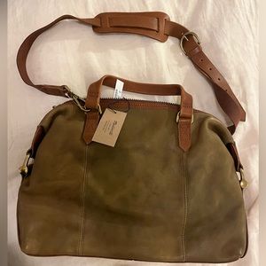 NWT Madewell Leather Caravan Satchel - green - one size